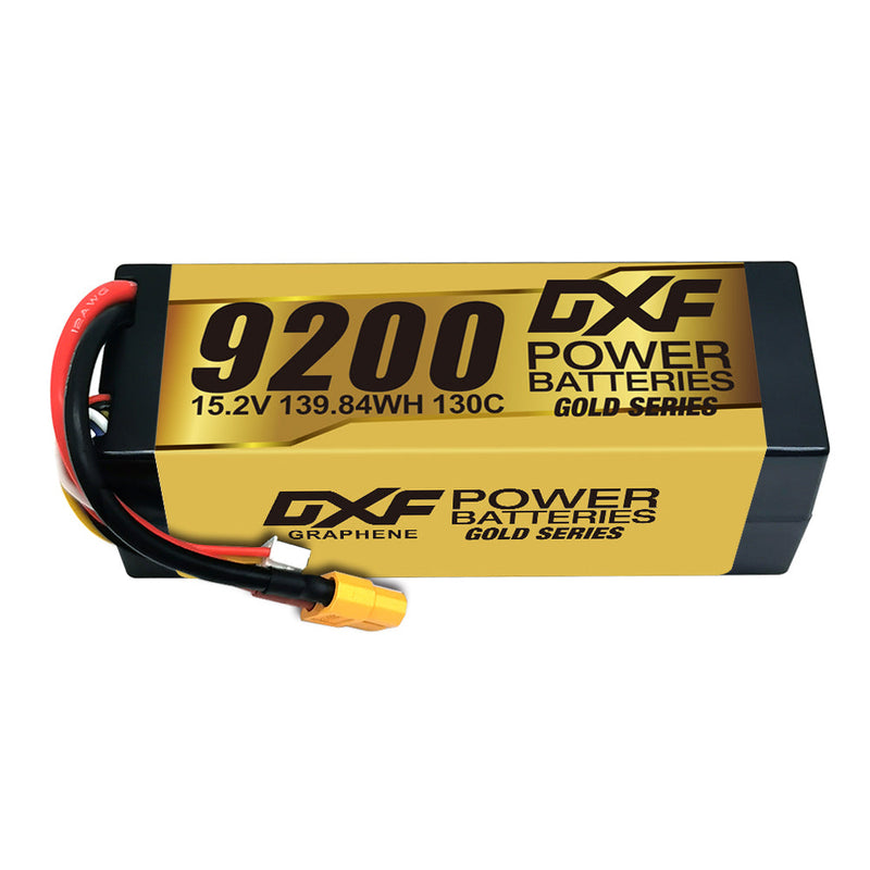 (UK)DXF High Voltage 4S 9200 mAh 15,2 V 130C Lipo-Akku mit hoher Kapazität im Hardcase mit XT90 Spin für 1:8 Scala RC Auto, Multi-Rotor RC Aeroplano, RC Elicottero, RC Barca 