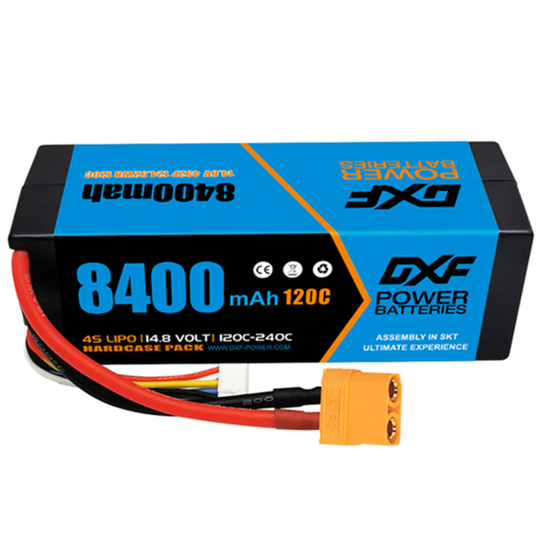 (GE)DXF Lipo-Akku 4S 14,8 V 8400 mAh 120 C/240 C HardCase Lipo-Akku für RC HPI HSP 1/8 1/10 Buggy RC Car Truck 