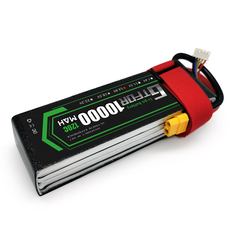 (CN)GTFDR 4S Lipo Battery 14.8V 100C10000mAh Soft Case Battery with EC5 XT90 Connector for Car Truck Tank RC Buggy Truggy Racing Hobby