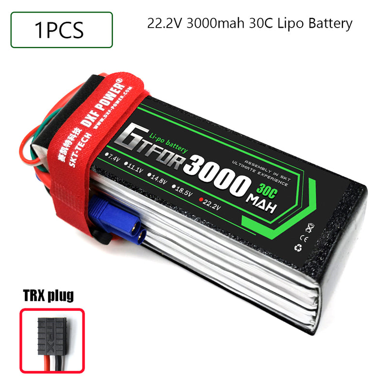 (CN)GTFDR 6S Lipo Battery 22.2V 30C 3000mAh Soft Case Battery with EC5 XT90 Connector for Car Truck Tank RC Buggy Truggy Racing Hobby