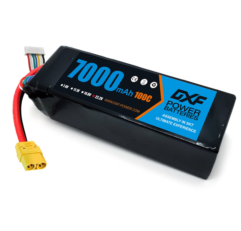 (GE)DXF 6S Lipo Akku 22,2V 100C 7000mAh Soft Case Akku mit XT90 Anschluss für Auto LKW Tank RC Buggy Truggy Racing Hobby 