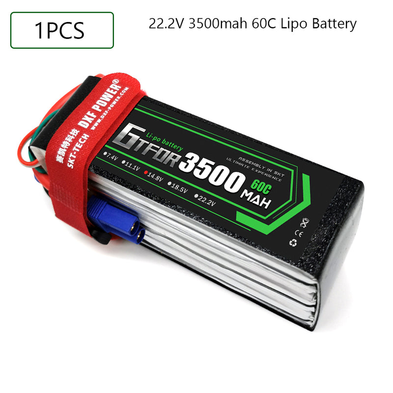 (CN)GTFDR 6S Lipo Battery 22.2V 60C 3500mAh Soft Case Battery with EC5 XT90 Connector for Car Truck Tank RC Buggy Truggy Racing Hobby