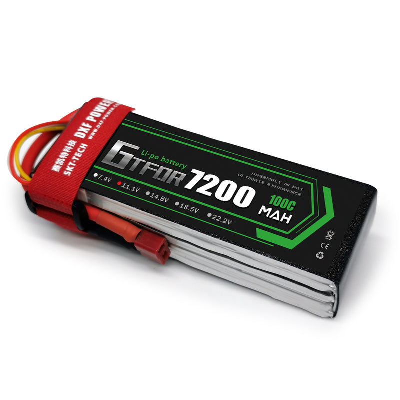 (CN)GTFDR 3S Lipo Battery 11.1V 100C7200mAh Soft Case Battery with EC5 XT90 Connector for Car Truck Tank RC Buggy Truggy Racing Hobby