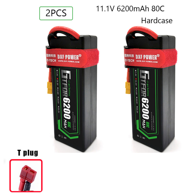 (CN)GTFDR 3S Lipo Battery 6200mAh 11.1V 80C Hardcase EC5 Plug for RC Buggy Truggy 1/10 Scale Racing Helicopters RC Car Boats