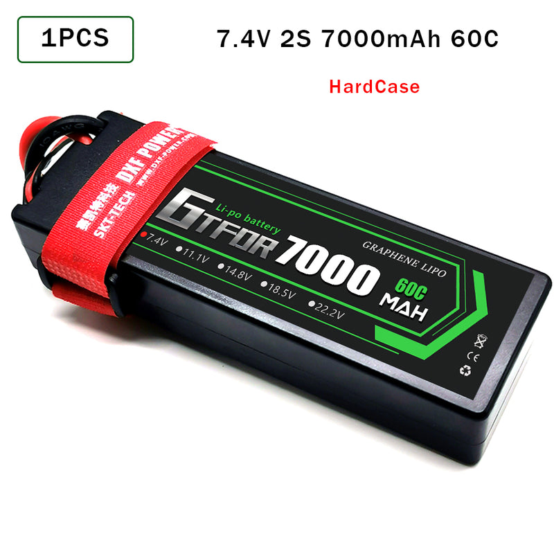 (CN)GTFDR 2S Lipo Battery 7000mAh 7.4V 60C Hardcase EC5 Plug for RC Buggy Truggy 1/10 Scale Racing Helicopters RC Car Boats