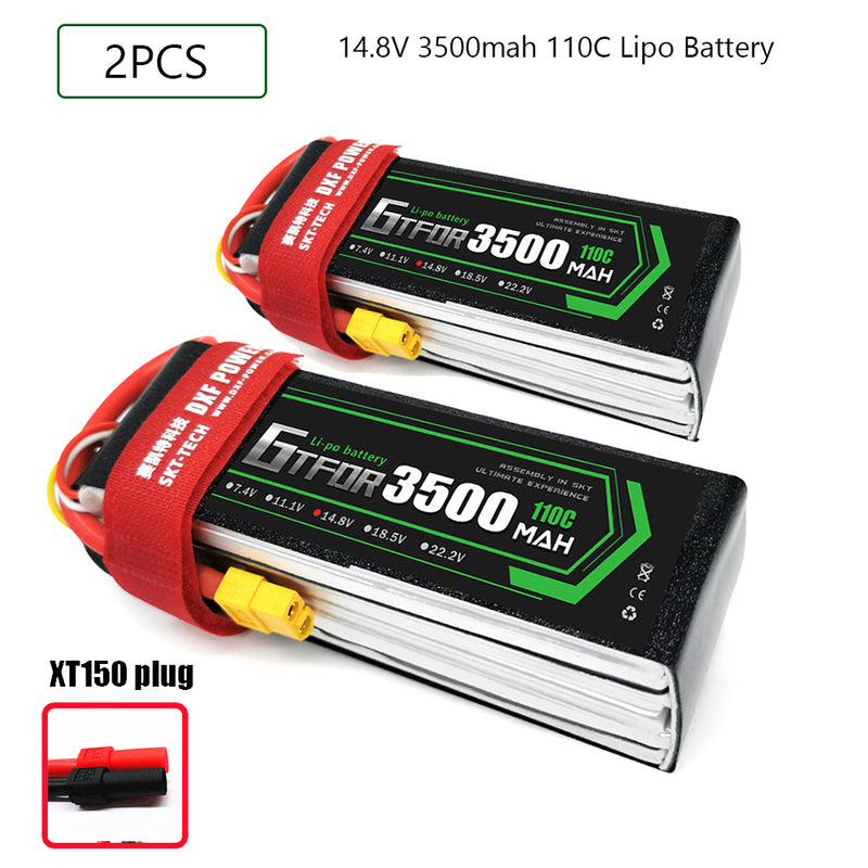 (CN)GTFDR 4S Lipo Battery 14.8V 110C 3500mAh Soft Case Battery with EC5 XT90 Connector for Car Truck Tank RC Buggy Truggy Racing Hobby