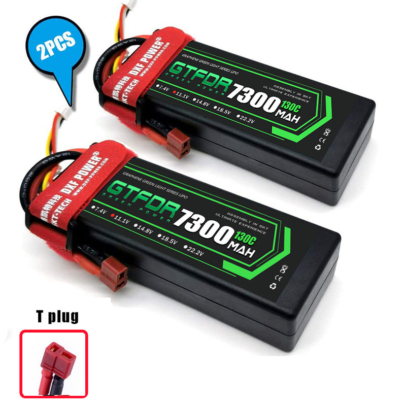 (CN)GTFDR 3S Lipo Battery 7300mAh 11.1V 130C Hardcase EC5 Plug for RC Buggy Truggy 1/10 Scale Racing Helicopters RC Car Boats