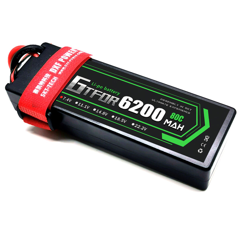 (CN)GTFDR 2S Lipo Battery 6200mAh 7.4V 80C Hardcase EC5 Plug for RC Buggy Truggy 1/10 Scale Racing Helicopters RC Car Boats