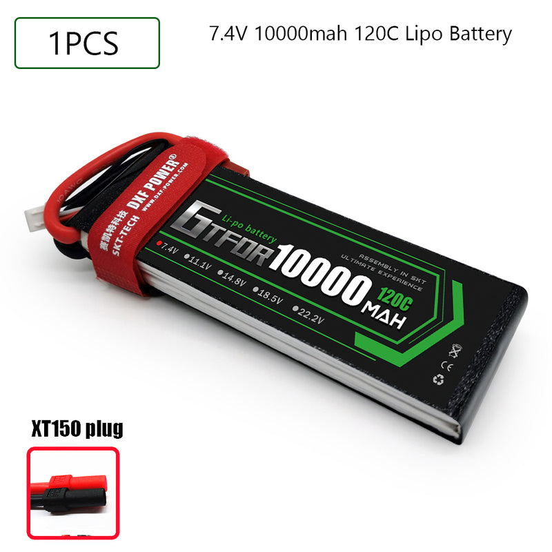 (CN) GTFDR 2S Lipo Battery 7.4V 120C10000mAh Soft Case Battery with EC5 XT90 Connector for Car Truck Tank RC Buggy Truggy Racing Hobby