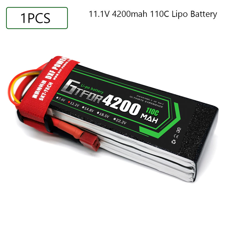 (CN)GTFDR 3S Lipo Battery 11.1V 110C  4200mAh Soft Case Battery with EC5 XT90 Connector for Car Truck Tank RC Buggy Truggy Racing Hobby