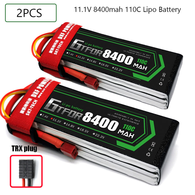 (CN)GTFDR 2S Lipo Battery 7.4V 110C 8400mAh Soft Case Battery with EC5 XT90 Connector for Car Truck Tank RC Buggy Truggy Racing Hobby