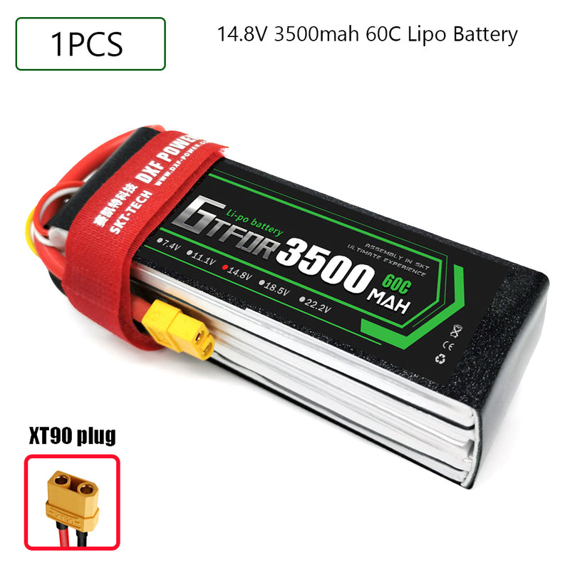 (CN)GTFDR 4S Lipo Battery 14.8V 60C 3500mAh Soft Case Battery with EC5 XT90 Connector for Car Truck Tank RC Buggy Truggy Racing Hobby