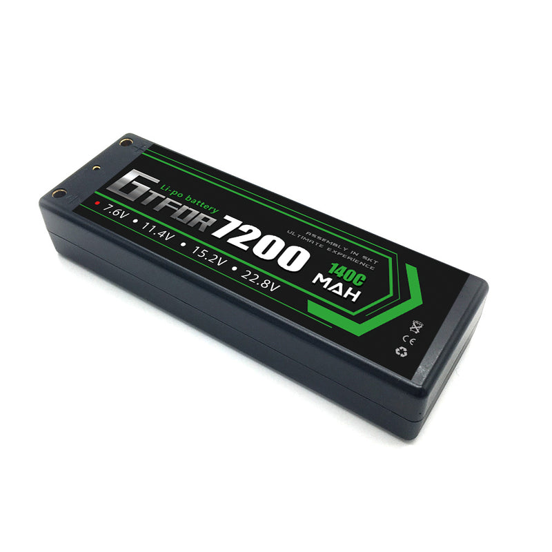 (CN)GTFDR 2S Lipo Battery 7200mAh 7.6V 140C 4mm Hardcase EC5 Plug for RC Buggy Truggy 1/10 Scale Racing Helicopters RC Car Boats