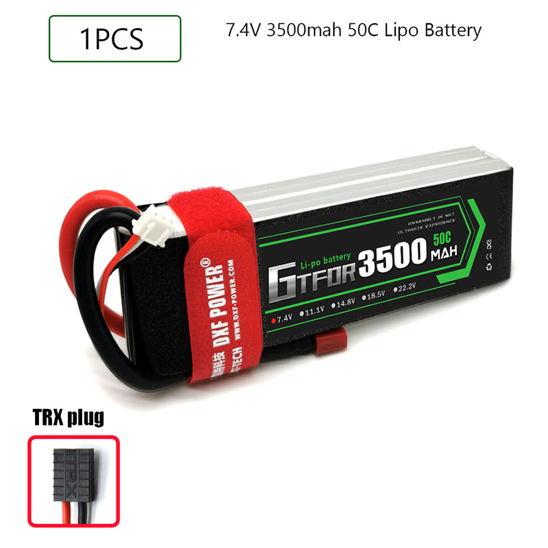 (CN)GTFDR 2S Lipo Battery 7.4V 50C 3500mAh Soft Case Battery with EC5 XT90 Connector for Car Truck Tank RC Buggy Truggy Racing Hobby