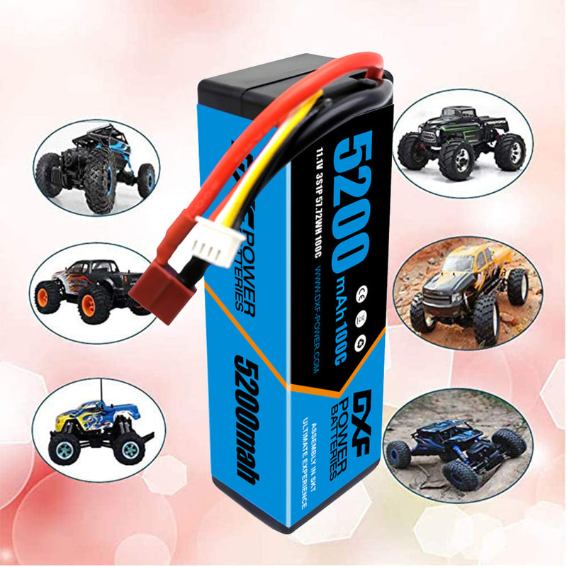 (FR)DXF Lipo-Akku 3S 11,1 V 5200 MAH 100C Blue Series Graphene Lipo-Hardcase mit Deans-Stecker für Rc 1/8 1/10 Buggy Truck Car Off-Road-Drohne 