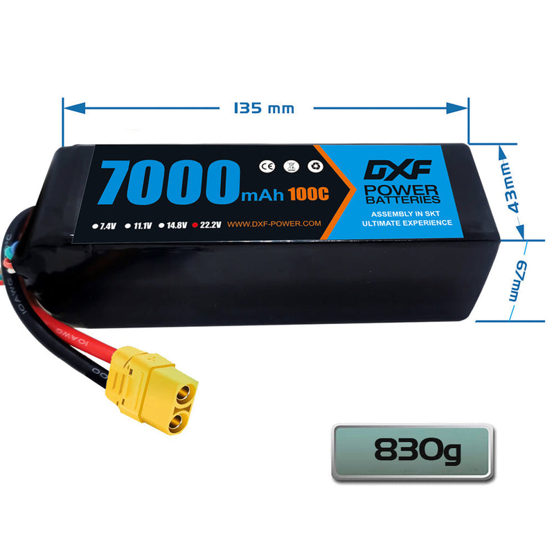 (PL)DXF 6S Lipo Battery 22.2V 100C 7000mAh Soft Case Battery with XT90 Connector for Car Truck Tank RC Buggy Truggy Racing Hobby