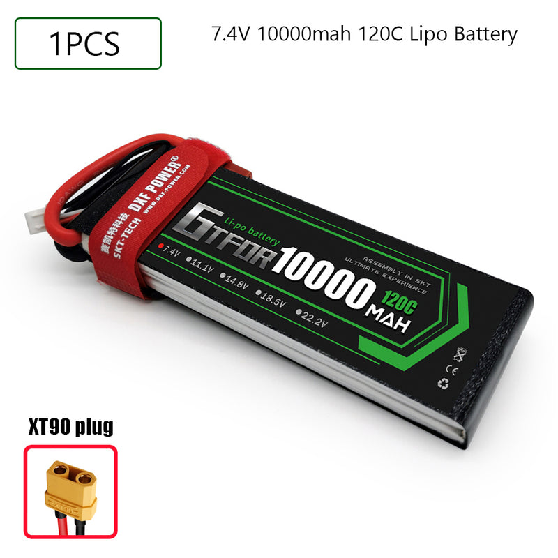 (CN) GTFDR 2S Lipo Battery 7.4V 120C10000mAh Soft Case Battery with EC5 XT90 Connector for Car Truck Tank RC Buggy Truggy Racing Hobby