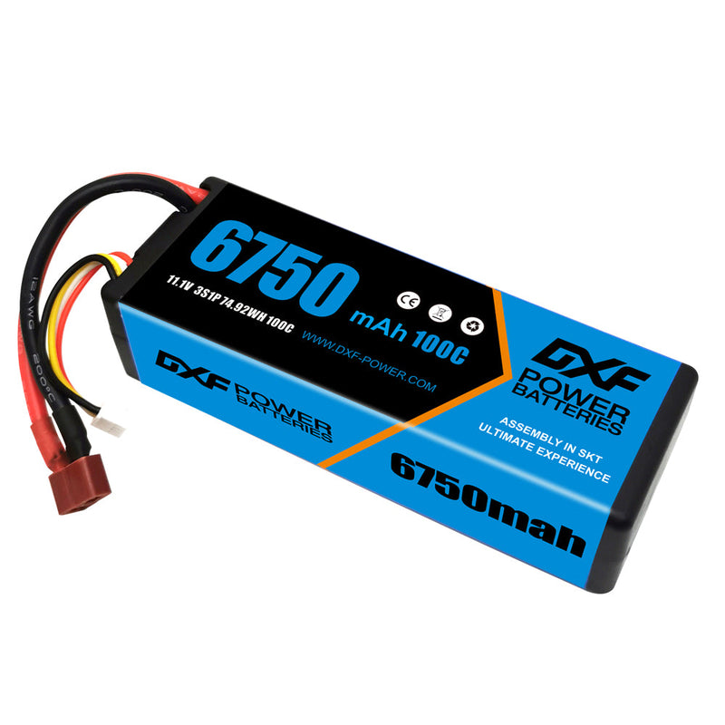 (CA)DXF Lipo Battery 3S 11.1V 6750mAh 100C Hardcase for Rc Truck Drone 1/10 1/8 Scale Traxxas Slash 4x4 RC Car Hard Case