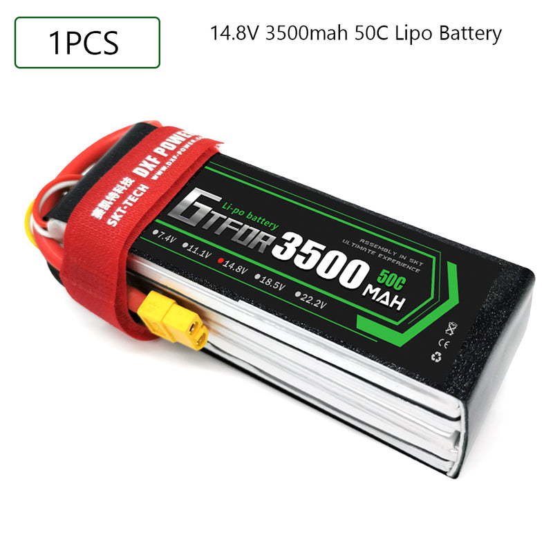 (CN)GTFDR 4S Lipo Battery 14.8V 50C 3500mAh Soft Case Battery with EC5 XT90 Connector for Car Truck Tank RC Buggy Truggy Racing Hobby