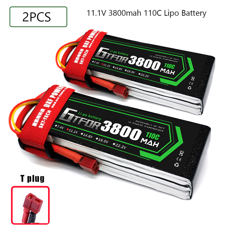 (CN)GTFDR 3S Lipo Battery 11.1V 110C  3800mAh Soft Case Battery with EC5 XT90 Connector for Car Truck Tank RC Buggy Truggy Racing Hobby