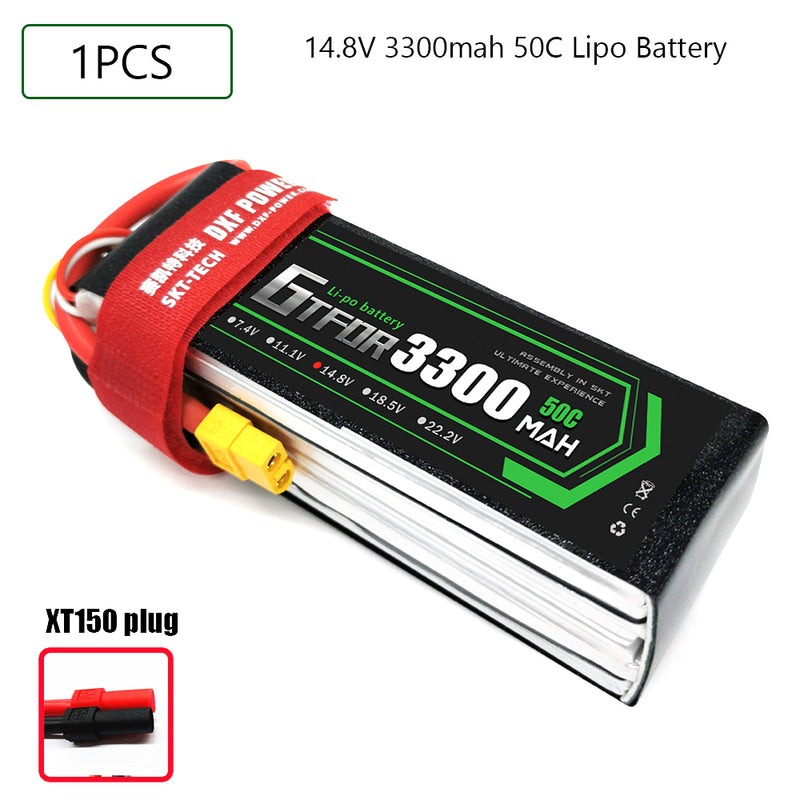 (CN)GTFDR  4S Lipo Battery 14.8V 50C 3300mAh Soft Case Battery with EC5 XT90 Connector for Car Truck Tank RC Buggy Truggy Racing Hobby