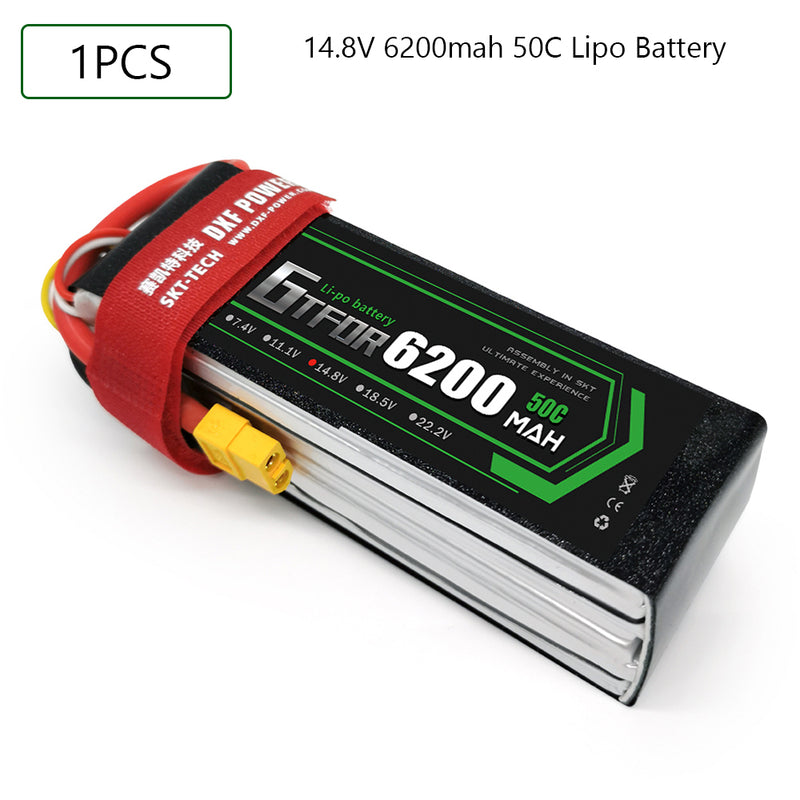 (CN)GTFDR 4S Lipo Battery 14.8V 50C 6200mAh Soft Case Battery with EC5 XT90 Connector for Car Truck Tank RC Buggy Truggy Racing Hobby