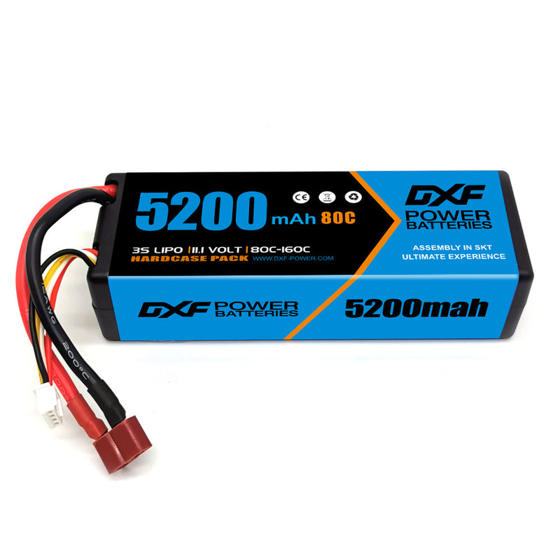 (IT)DXF Lipo-Akku 3S 11,1 V 5200 mAh 80C Blue Series Lipo-Hardcase mit Deans-Stecker für Rc 1/8 1/10 Buggy Truck Car Off-Road-Drohne 