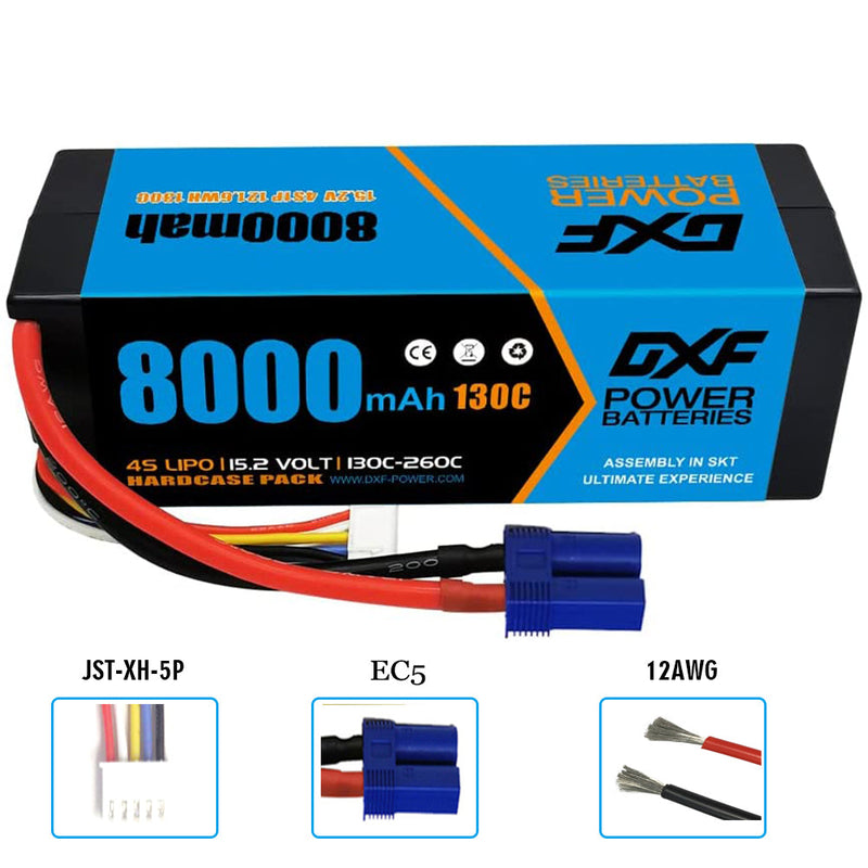 (PL)DXF Lipo-Akku 4S 15,2 V 8000 mAh 130C/260C HardCase Lipo-Akku für RC HPI HSP 1/8 1/10 Buggy RC Car Truck 