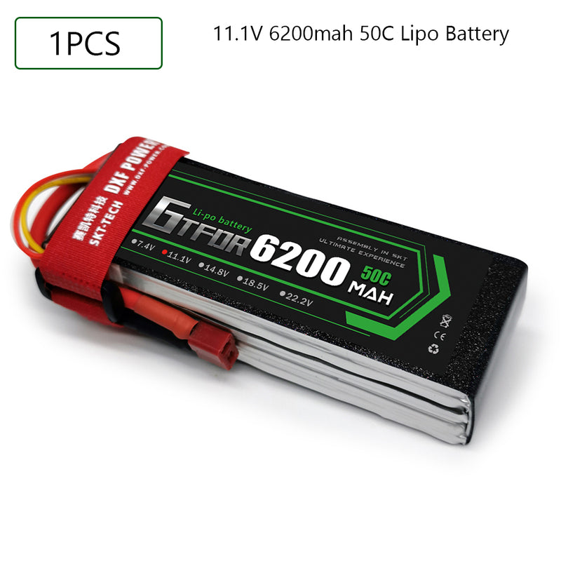 (CN)GTFDR 3S Lipo Battery 11.1V 50C  6200mAh Soft Case Battery with EC5 XT90 Connector for Car Truck Tank RC Buggy Truggy Racing Hobby