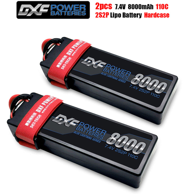 (EU)DXF Lipo Batterie 2S 7,4V 8000mAh 110C/220C Hardcase Batterie Graphene Batterie für Rc Truck Drone 1/10 1/8 Scale Traxxas Slash 4x4 RC Car Buggy Truggy 