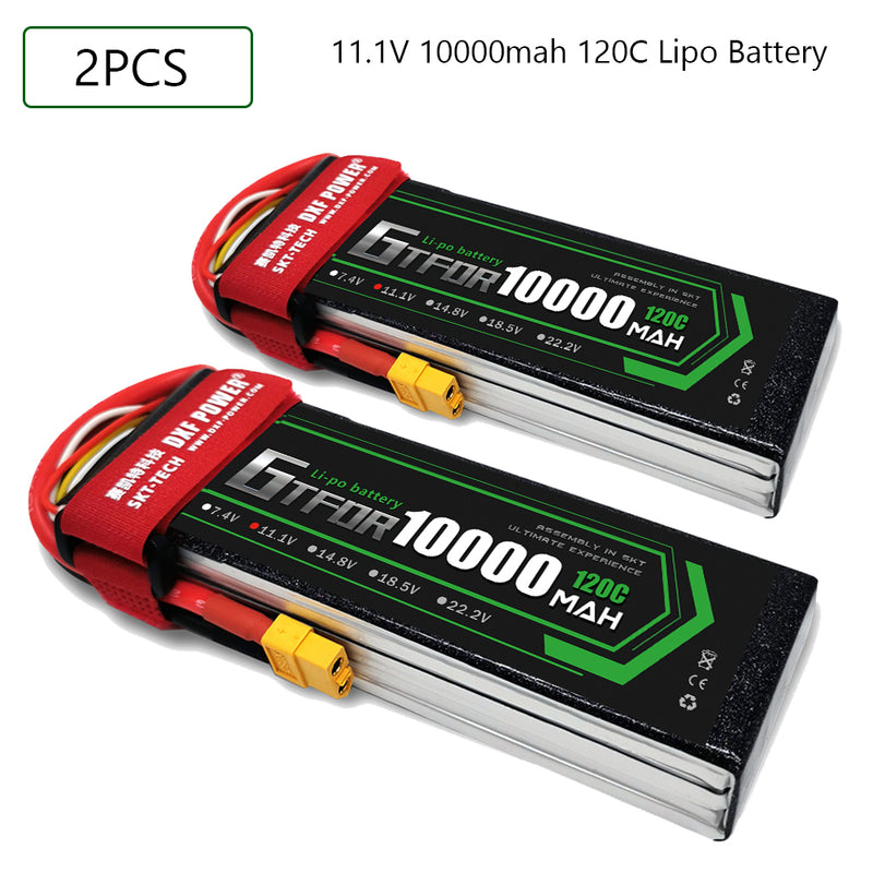 (CN)GTFDR3S Lipo Battery 11.1V 100C10000mAh Soft Case Battery with EC5 XT90 Connector for Car Truck Tank RC Buggy Truggy Racing Hobby