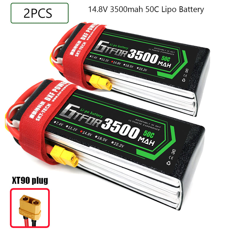 (CN)GTFDR 4S Lipo Battery 14.8V 50C 3500mAh Soft Case Battery with EC5 XT90 Connector for Car Truck Tank RC Buggy Truggy Racing Hobby