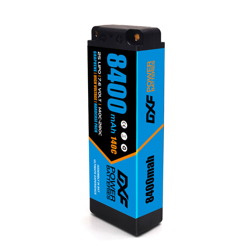 (PL) DXF 2S 7.6V Lipo Battery 140C 8400mAh with 5mm Bullet for RC 1/8 Vehicles Car Truck Tank Truggy Competition Racing Hobby