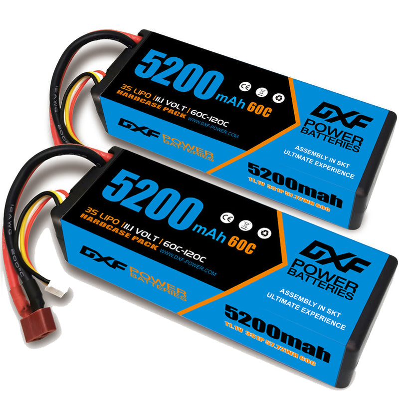 (UK)DXF Lipo Battery 3S 11.1V 5200MAH 60C Blue Series  lipo Hardcase with Deans Plug for Rc 1/8 1/10 Buggy Truck Car Off-Road Drone