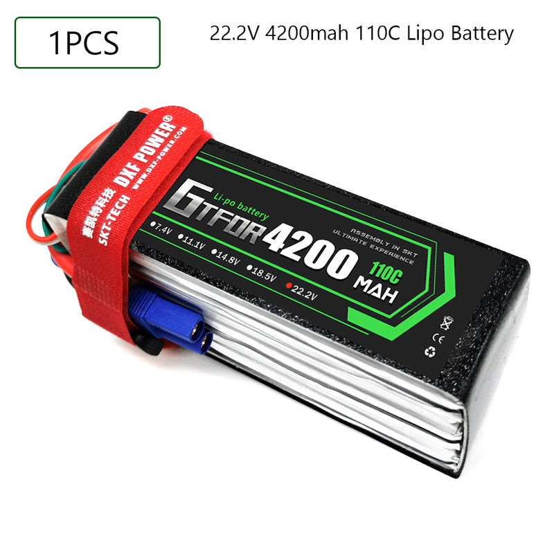 (CN)GTFDR 6S Lipo Battery 22.2V 110C 4200mAh Soft Case Battery with EC5 XT90 Connector for Car Truck Tank RC Buggy Truggy Racing Hobby