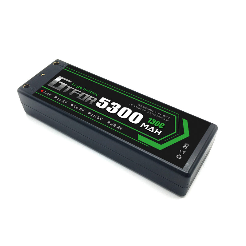 (CN)GTFDR 2S 5300 mAh 7.4V 130C 4MM Batteria Lipo ad Alta Capacità Hardcase con XT90 Spina per 1:8 Scala RC Auto, Multi-Rotore RC Aeroplano, RC Elicottero, RC Barca