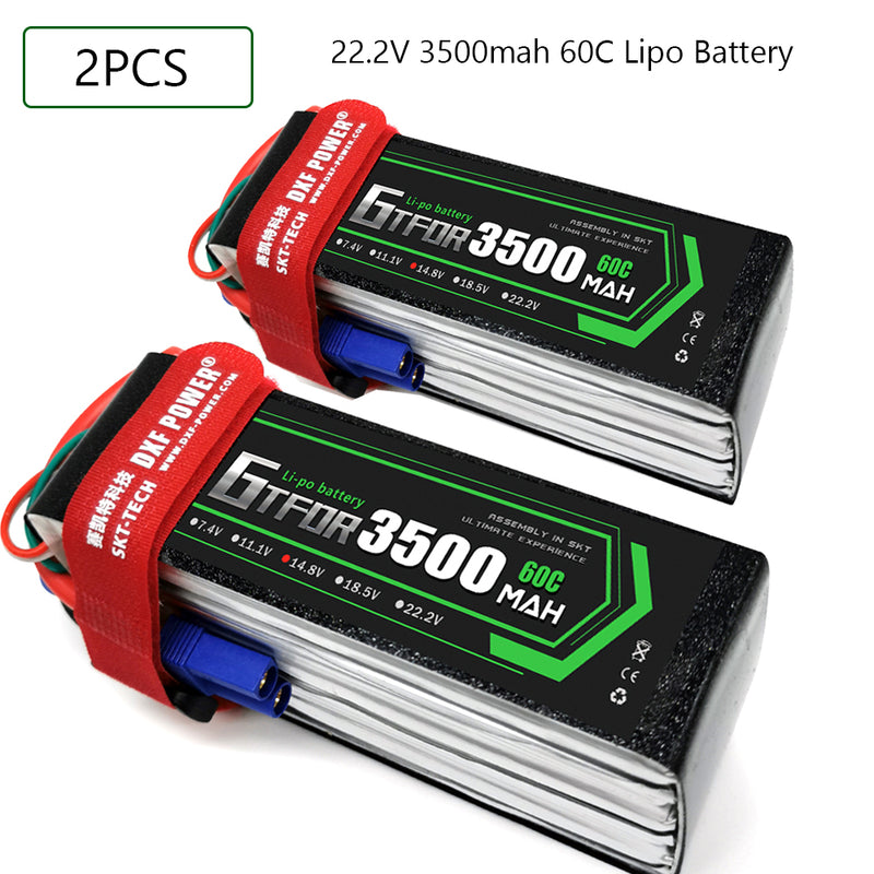 (CN)GTFDR 6S Lipo Battery 22.2V 60C 3500mAh Soft Case Battery with EC5 XT90 Connector for Car Truck Tank RC Buggy Truggy Racing Hobby