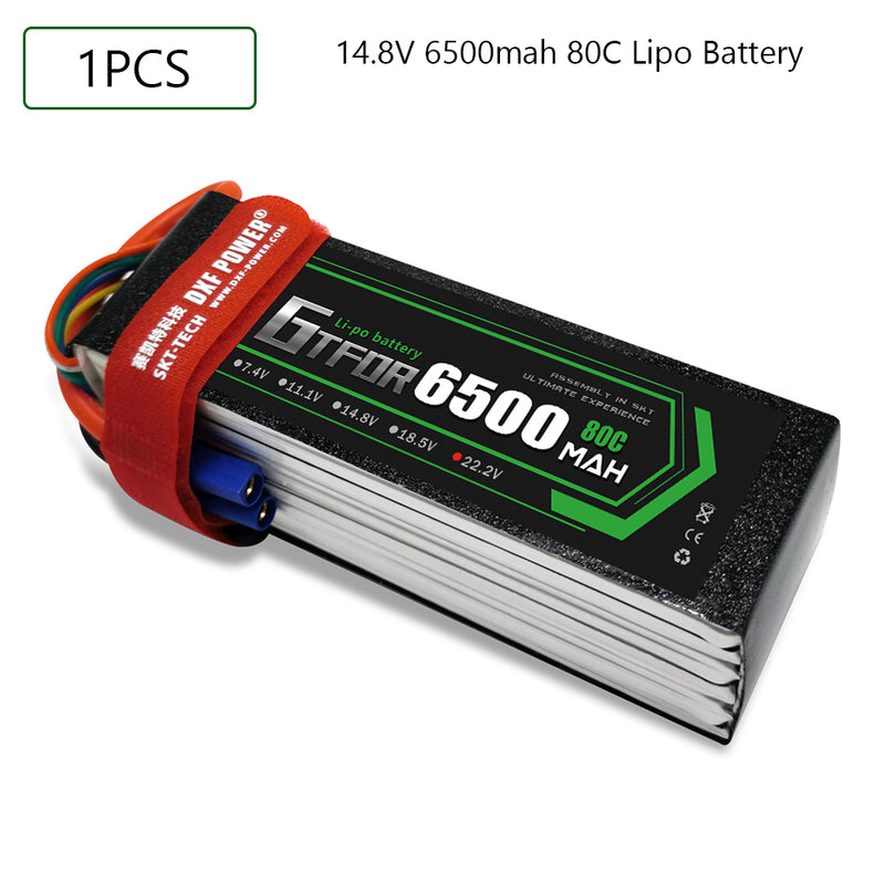 (CN)GTFDR  4S Lipo Battery 14.8V 80C 6500mAh Soft Case Battery with EC5 XT90 Connector for Car Truck Tank RC Buggy Truggy Racing Hobby