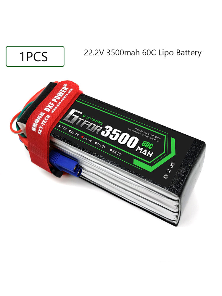 (CN)GTFDR 6S Lipo Battery 22.2V 60C 3500mAh Soft Case Battery with EC5 XT90 Connector for Car Truck Tank RC Buggy Truggy Racing Hobby