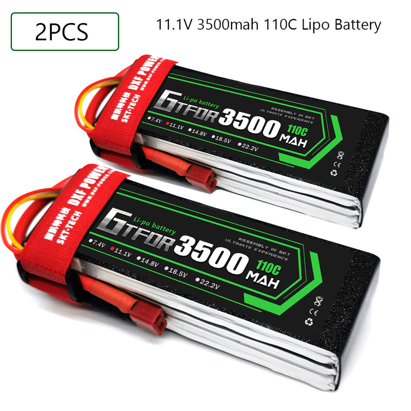 (CN)GTFDR 3S Lipo Battery 11.1V 110C 3500mAh Soft Case Battery with EC5 XT90 Connector for Car Truck Tank RC Buggy Truggy Racing Hobby