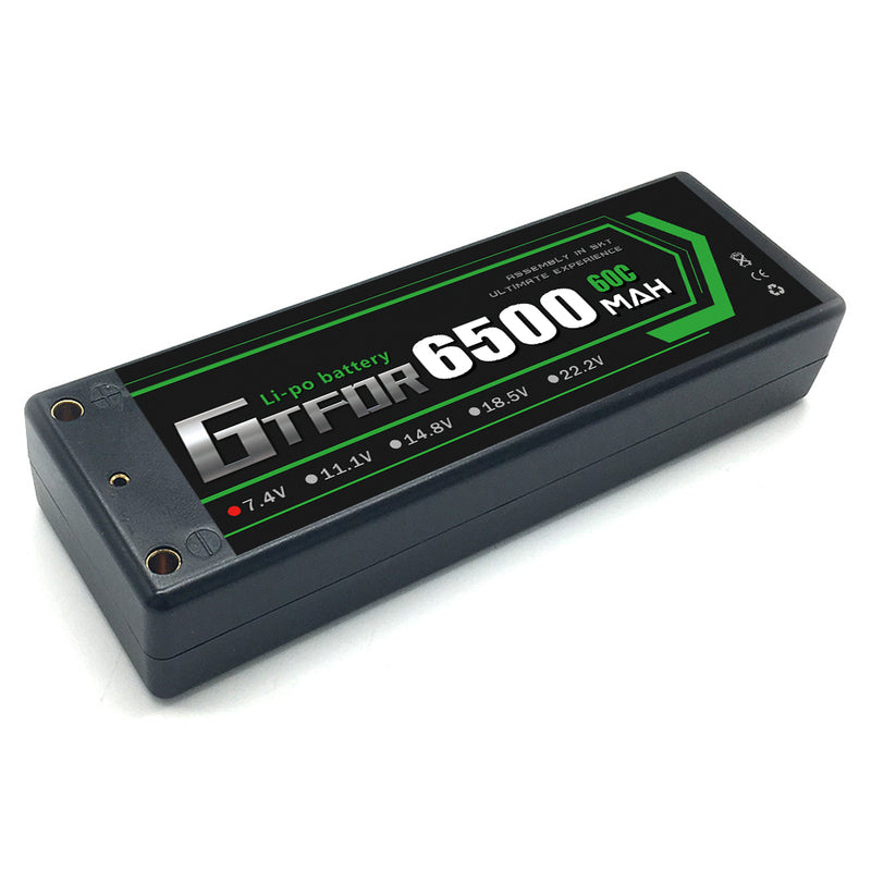 (CN)GTFDR 2S Lipo Battery 6500mAh 7.4V 60C 4mm Hardcase EC5 Plug for RC Buggy Truggy 1/10 Scale Racing Helicopters RC Car Boats