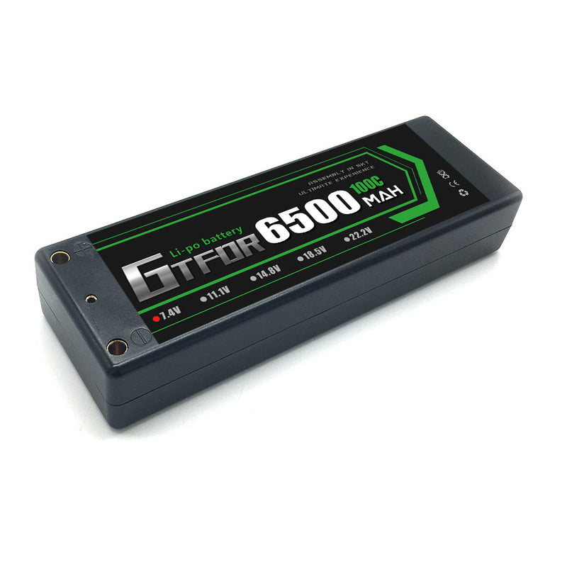 (CN)GTFDR 2S Lipo Battery 6500mAh 7.4V 100C 4mm Hardcase EC5 Plug for RC Buggy Truggy 1/10 Scale Racing Helicopters RC Car Boats