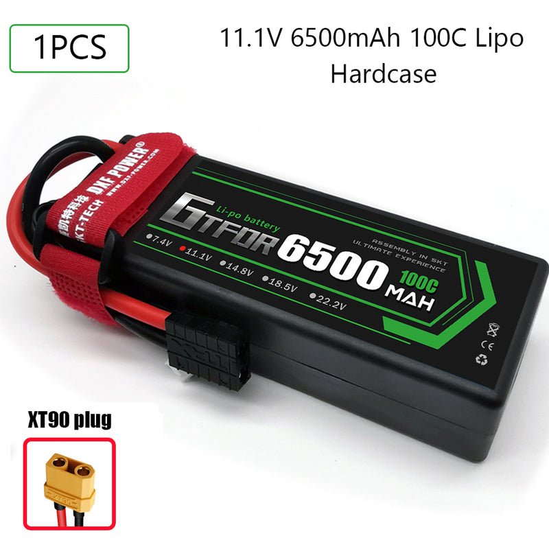 (CN)GTFDR 3S Lipo Battery 6500mAh 11.1V 100C Hardcase EC5 Plug for RC Buggy Truggy 1/10 Scale Racing Helicopters RC Car Boats