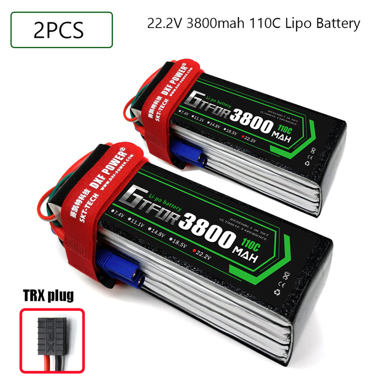 (CN)GTFDR 6S Lipo Battery 22.2V 110C 3800mAh Soft Case Battery with EC5 XT90 Connector for Car Truck Tank RC Buggy Truggy Racing Hobby