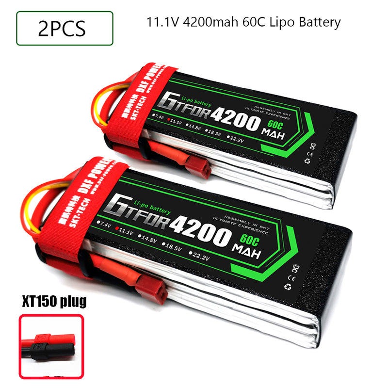 (CN)GTFDR 3S Lipo Battery 11.1V 60C  4200mAh Soft Case Battery with EC5 XT90 Connector for Car Truck Tank RC Buggy Truggy Racing Hobby