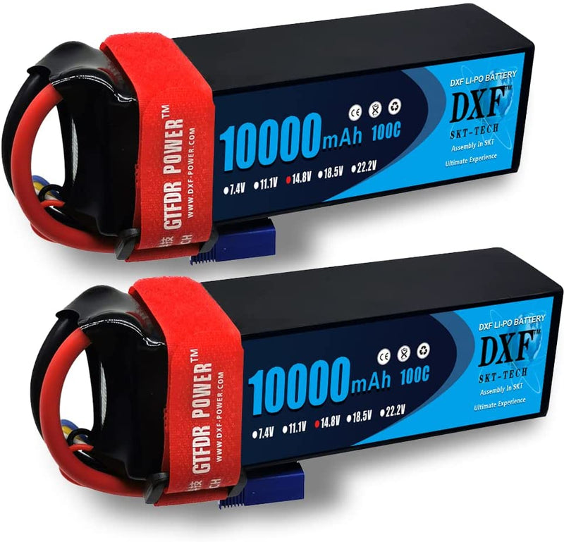 (PL)DXF 4S Lipo Battery 14.8V 10000mAh 100C 200C Deans/T XT90 EC5 for RC 1/8 1/10 Car Truck Tank Models XXMAX 8S Arrama