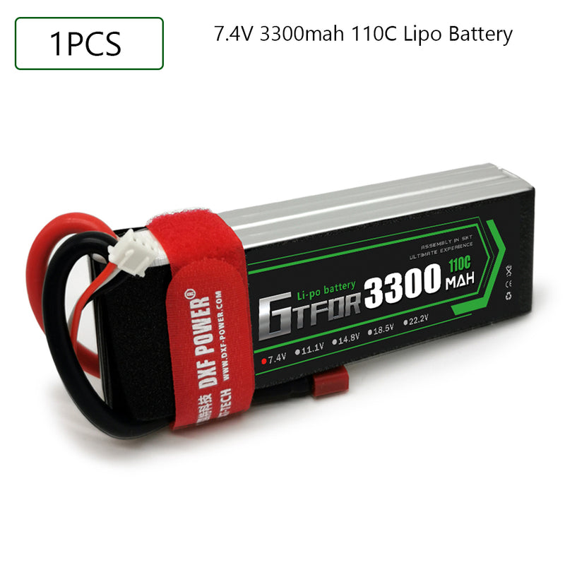 (CN)GTFDR 2S Lipo Battery 7.4V 110C 3300mAh Soft Case Battery with EC5 XT90 Connector for Car Truck Tank RC Buggy Truggy Racing Hobby