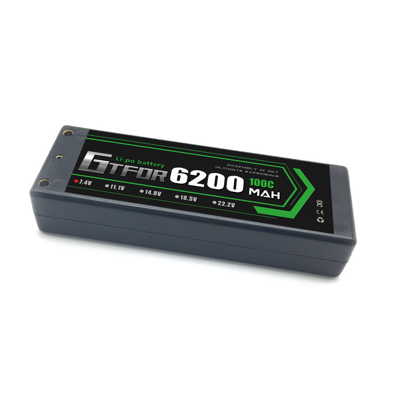 (CN)GTFDR 2S Lipo Battery 6200mAh 7.4V 100C 4mm Hardcase EC5 Plug for RC Buggy Truggy 1/10 Scale Racing Helicopters RC Car Boats