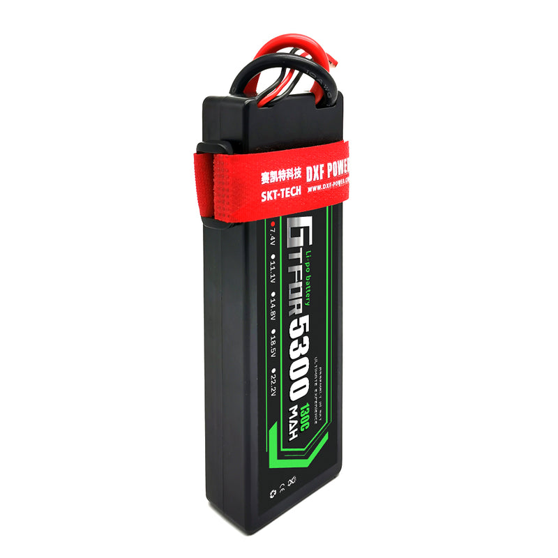 (CN) GTFDR 2S 7.4V Lipo Battery 130C 5300mAh for RC 1/10 1/8 Vehicles Car Truck Tank Truggy Competition Racing Hobby