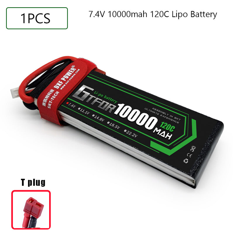 (CN) GTFDR 2S Lipo Battery 7.4V 120C10000mAh Soft Case Battery with EC5 XT90 Connector for Car Truck Tank RC Buggy Truggy Racing Hobby